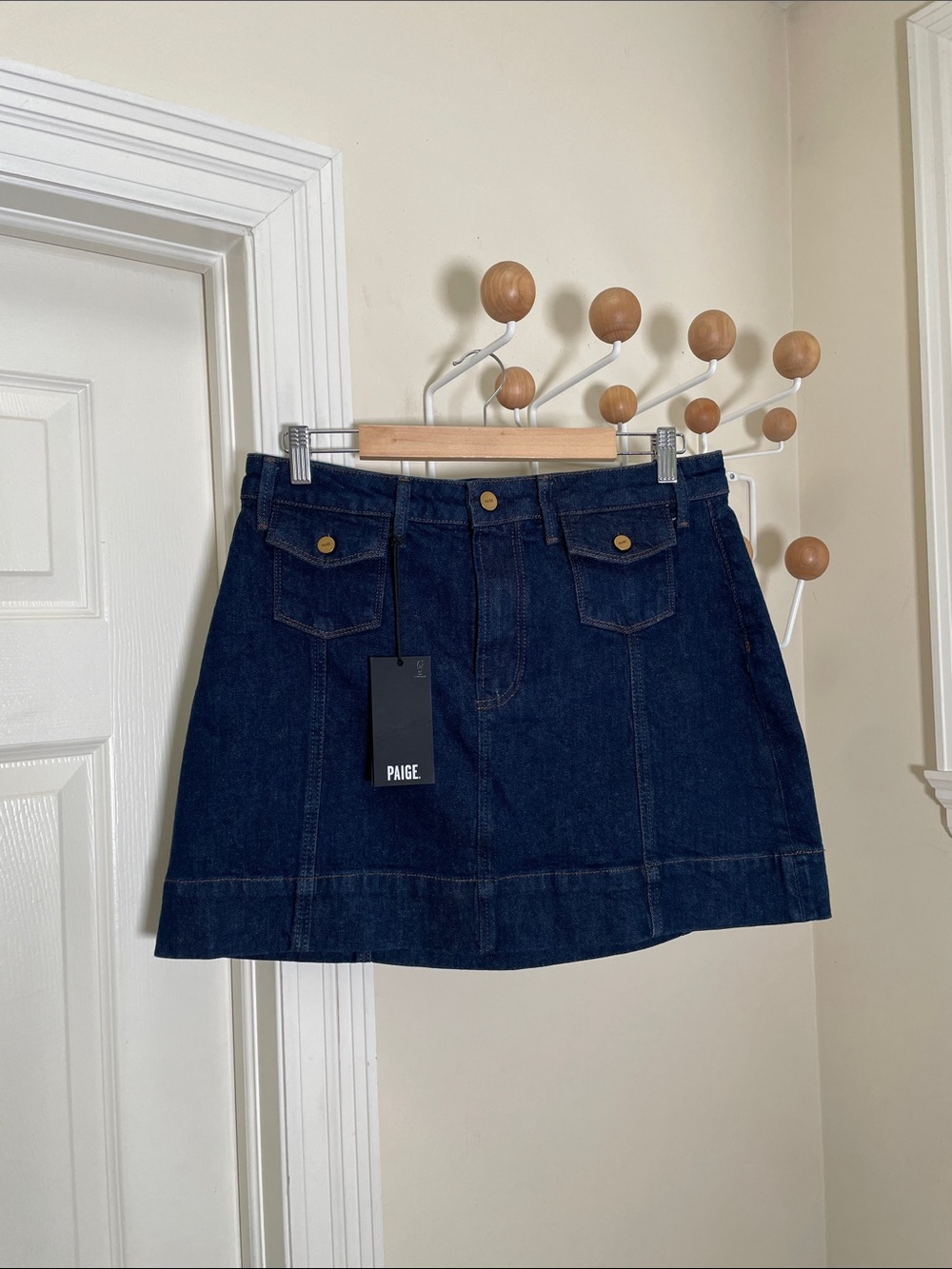 Paige - NWT Jannelle Skirt Mini Patch Denim Skirt - Blue - 31